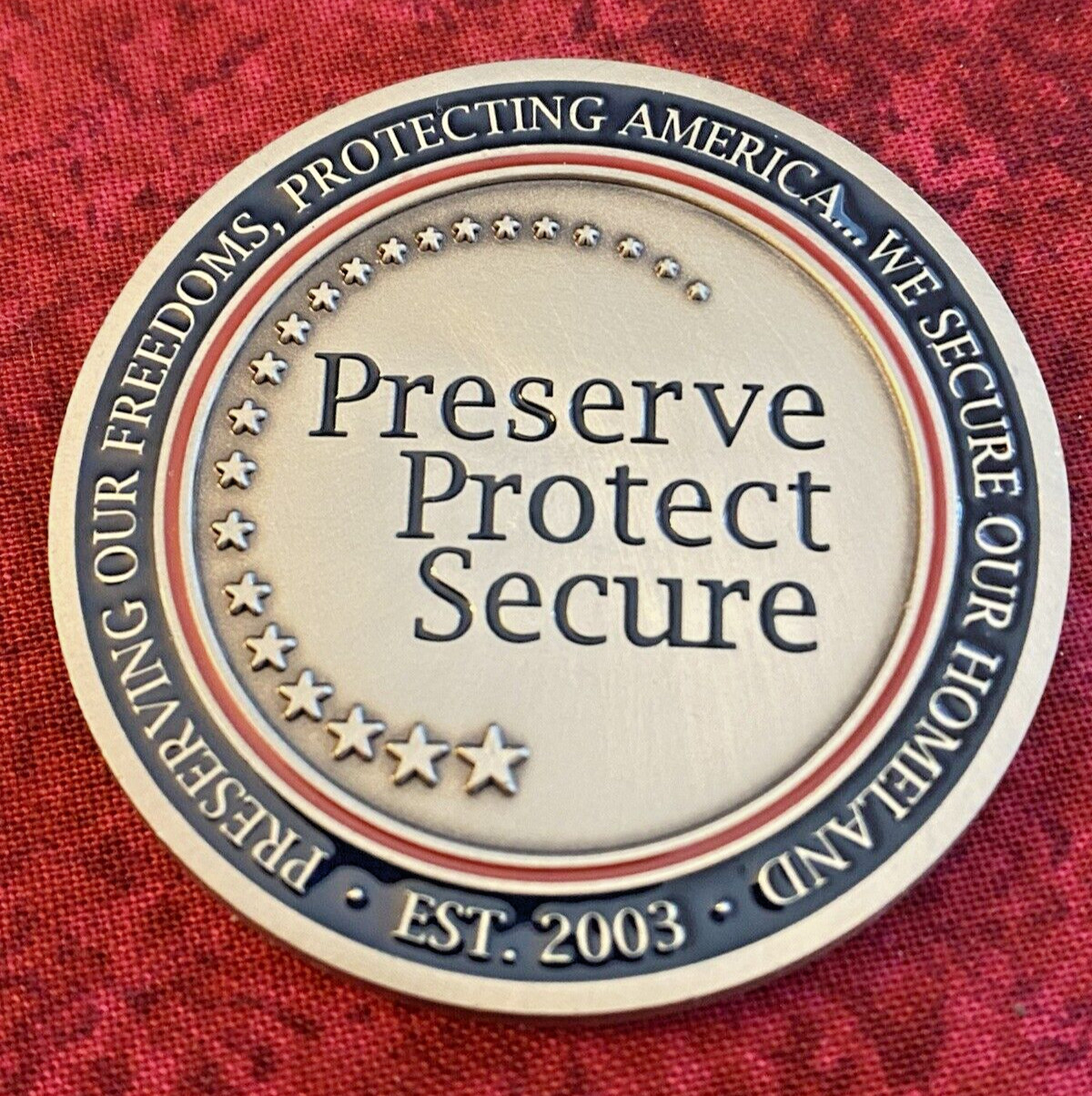 CHALLENGE COIN / PRESERVE - PROTECT - SECURE