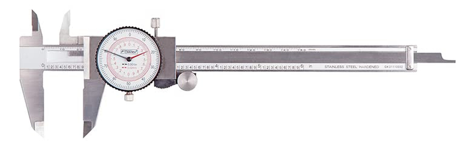 Inch/Metric Dial Caliper with 0-6"/150mm Range, Silver (520300061)
