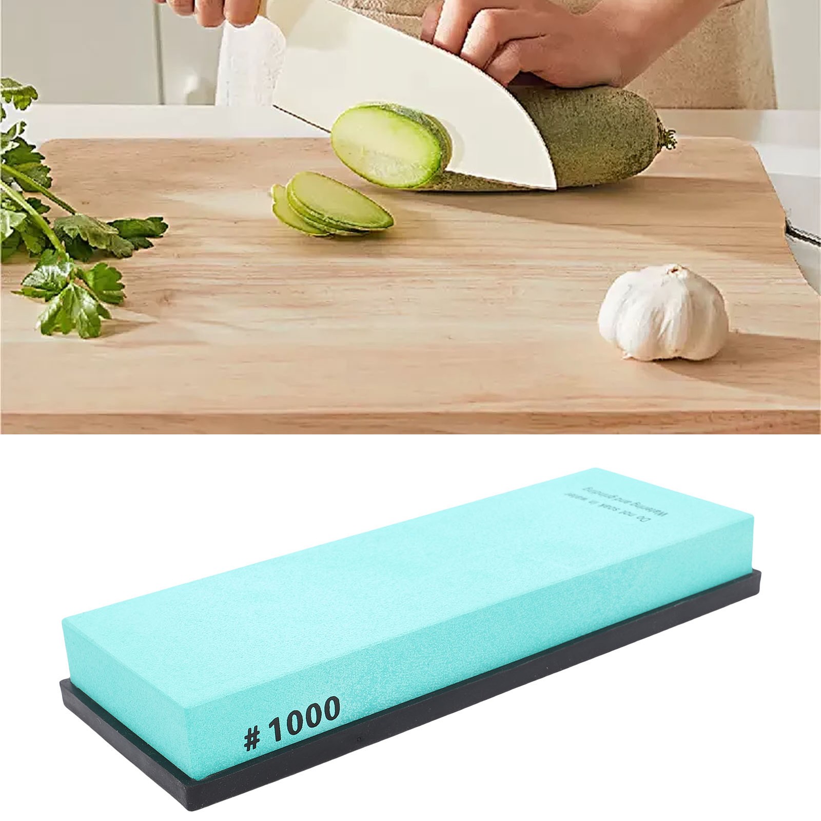 Knife Sharpening Stone Dual Side Grit With Anti Slip Silicone Base For Kitchen