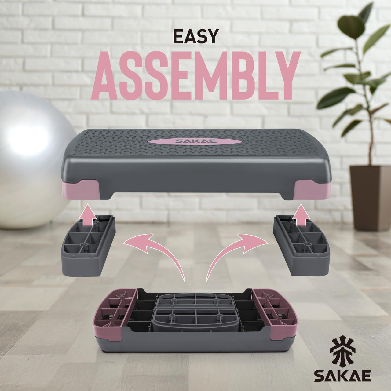 Adjustable Height Aerobic Stepper Set, Multiple Bundle Options with Dumbbells, K