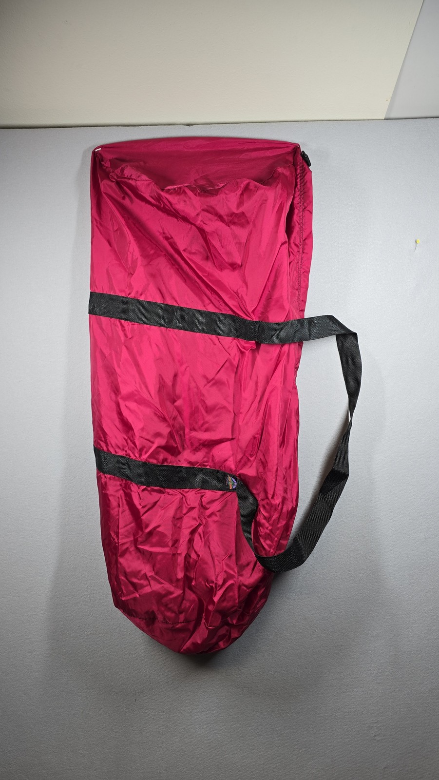 Vintage Camp Inn Giant Duffel Bag Red Nylon 45"x30" Shoulder Strap USA Made