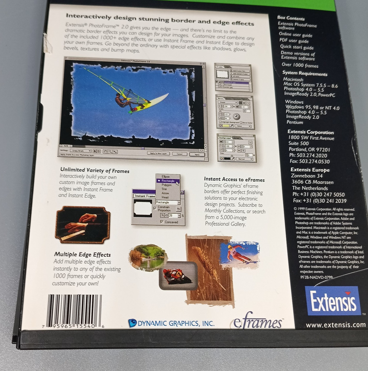Extensis PhotoFrame 2.0 PC MAC CD Graphics for Photoshop Border and Edge