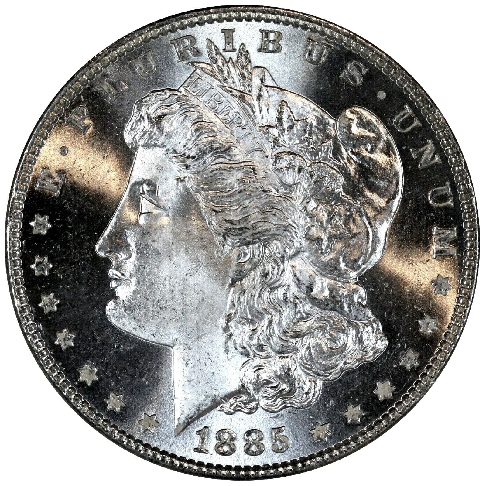Brilliant GEM Uncirculated $1 1885-P Morgan US Silver Dollar 90% BU WHITE