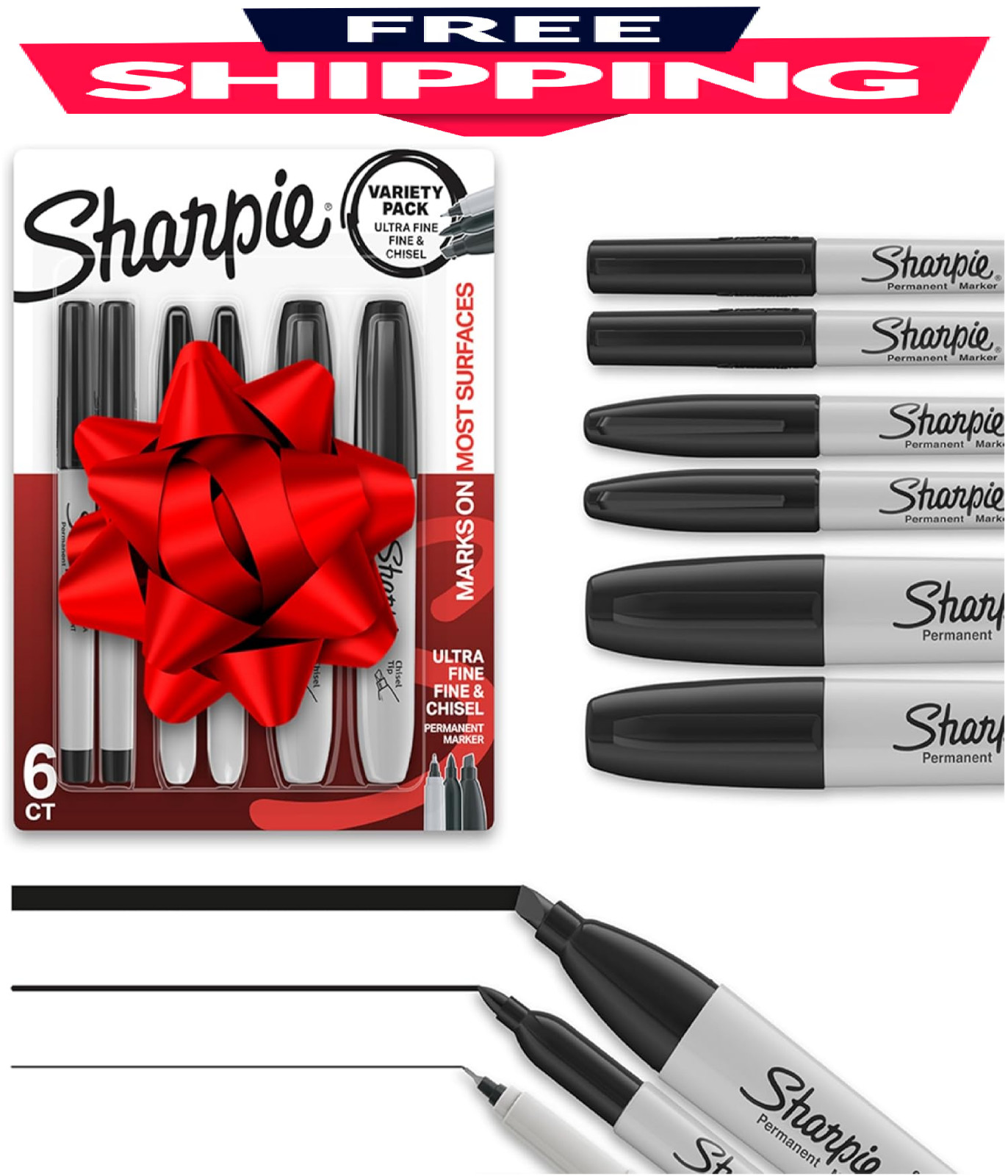 Sharpie Permanent Markers Variety Pack, Includes Chisel, Fine, and Ultra-Fine Ti