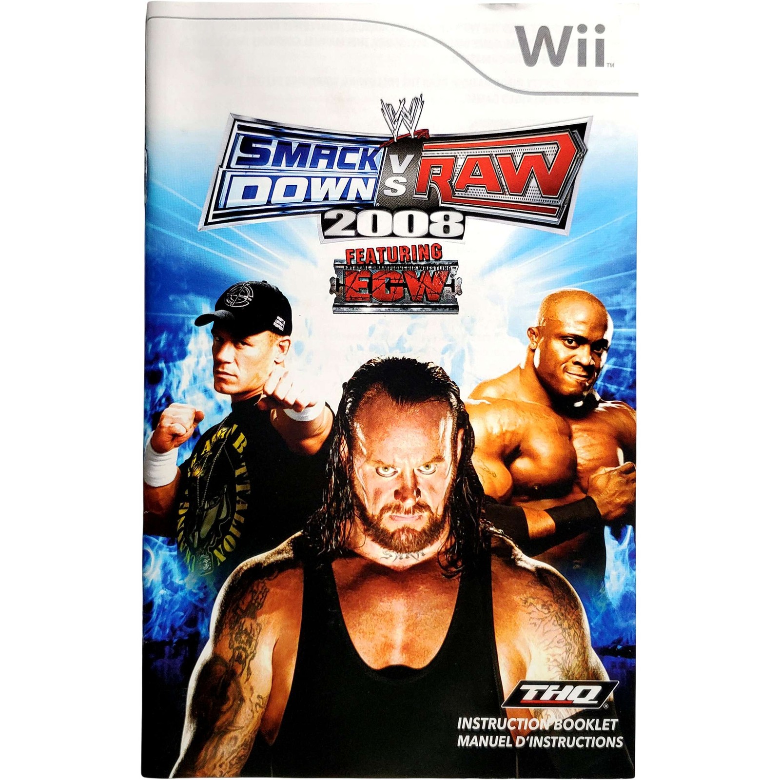 (Manual Only) WWE Smackdown Vs. Raw 2008 - Nintendo Wii Excellent Original