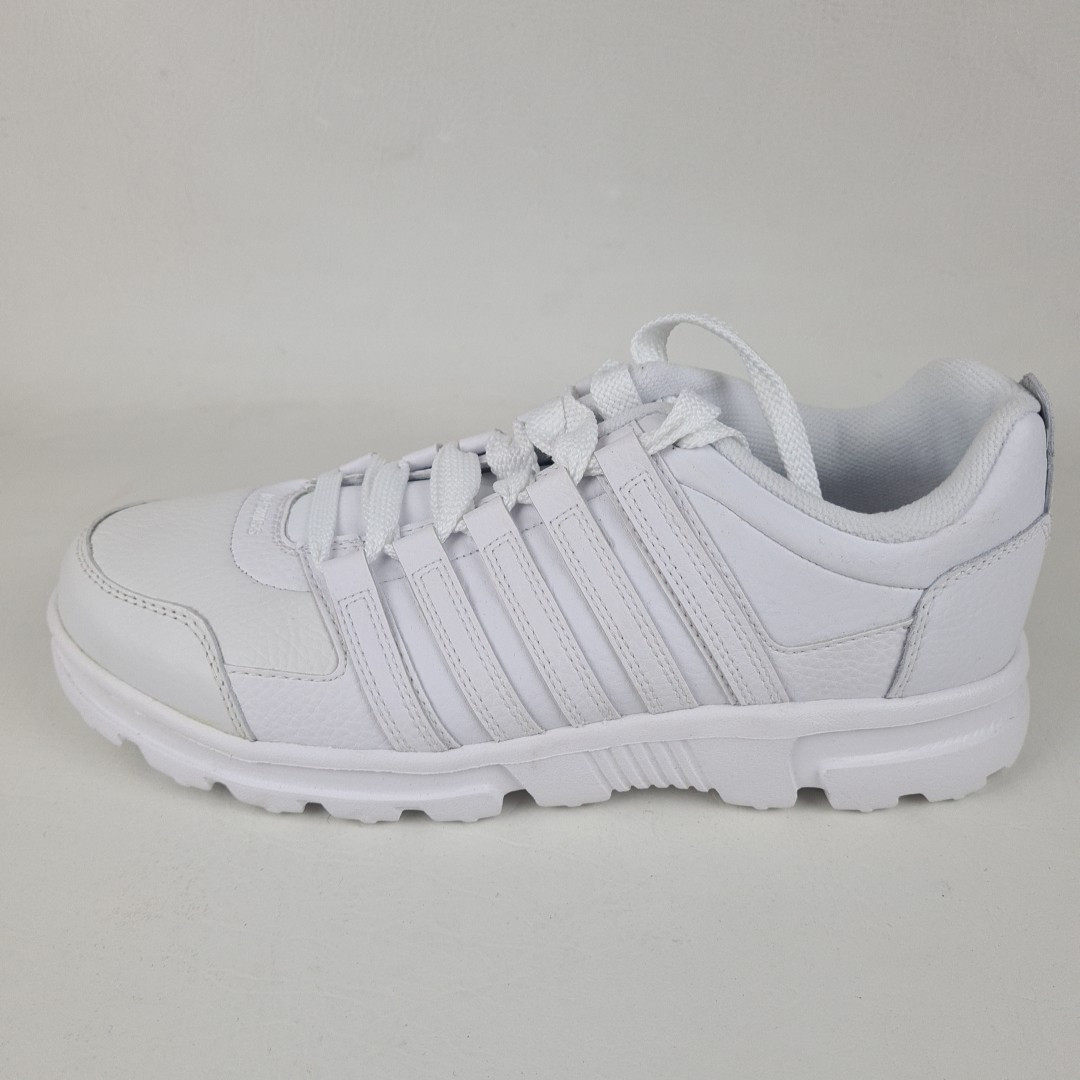 K-Swiss Cracen Low 02029101 Men's Leather Running Sneakers White Size 9
