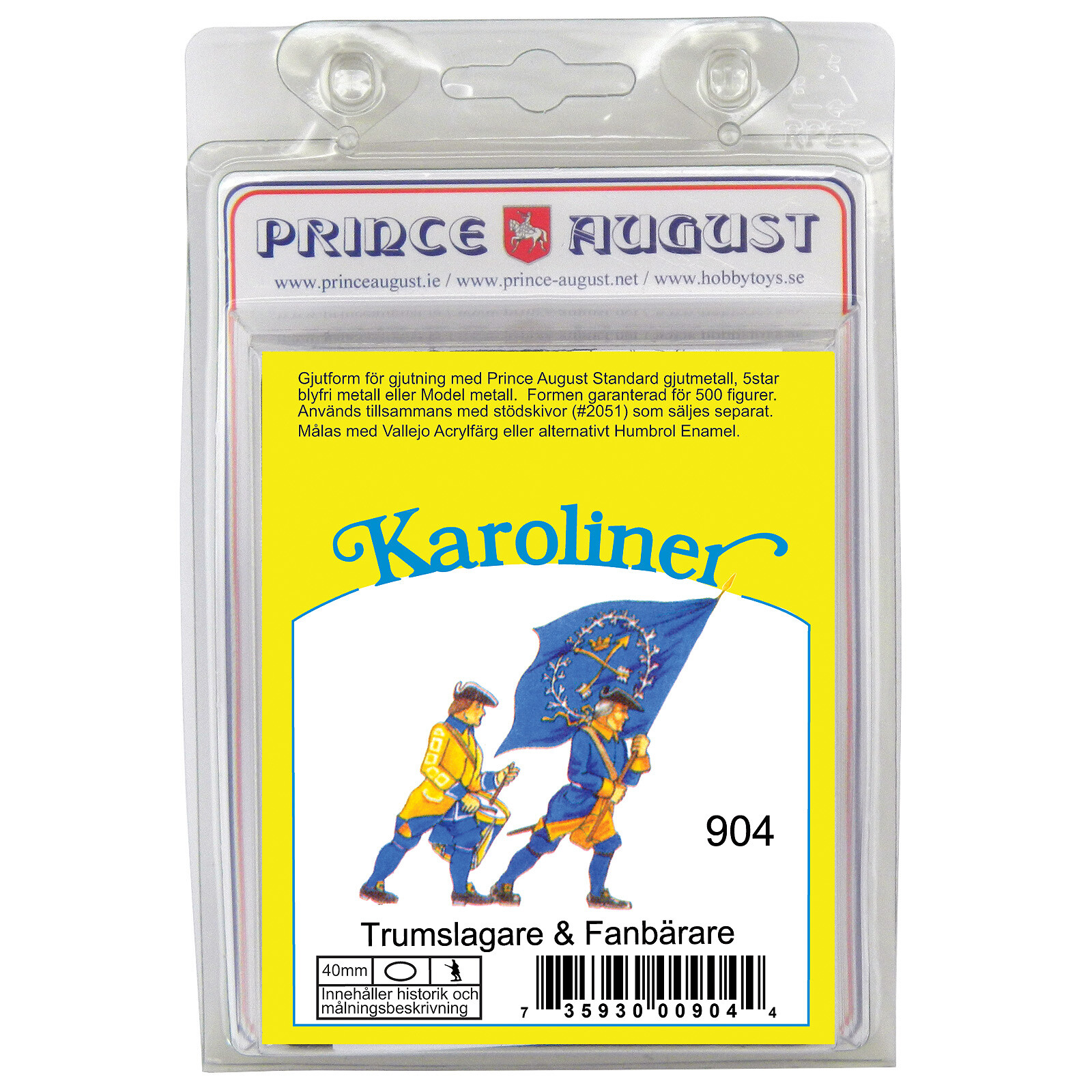 40mm Karoliner Drummer + Standard casting Prince August moulds forms PAS904