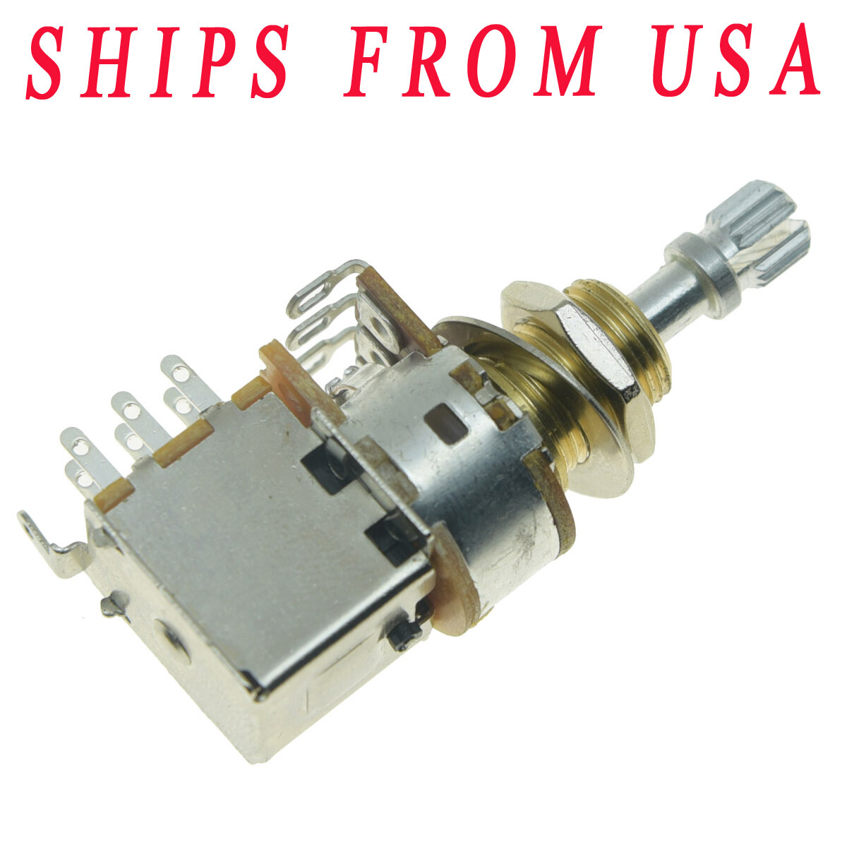 KAISH A500K Guitar Bass Push Push Pot(No Pull) Potentiometer Pots US Brass Shaft
