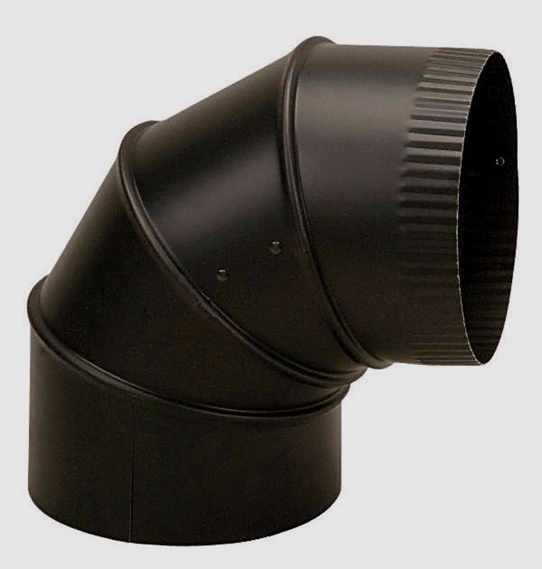 IMPERIAL BM0014 6" Dia. STOVE PIPE ELBOW 90° ADJUSTABLE Black 24 Gauge Steel