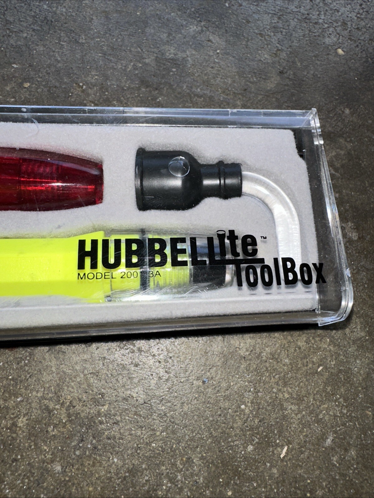 HubbelLite Flashlight 2001-3A & New: Bulb, Bulb Collar, Red Tip, Light Turn Tip
