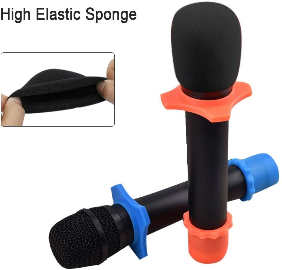 Microphone Windscreen Foam Cover for Shure Wireless Microphones Black 5 Pack