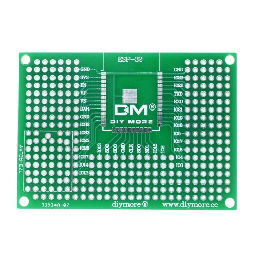 1xPrototype PCB Breadboard 5X7CM For ESP8266 ESP-12E ESP-12F ESP32 ESP-32S Relay