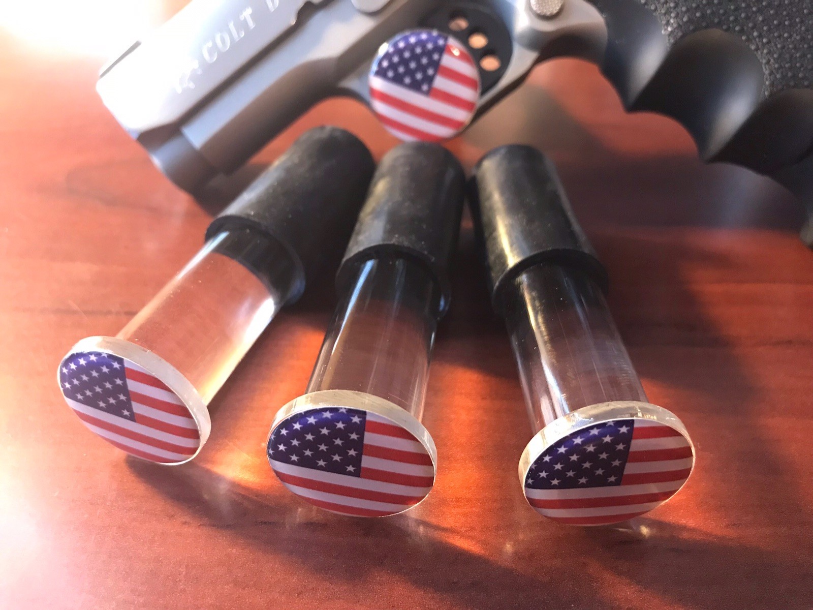Pistol Gun Display Stand Handgun Display Rod for Safe American Flag 3-Pak