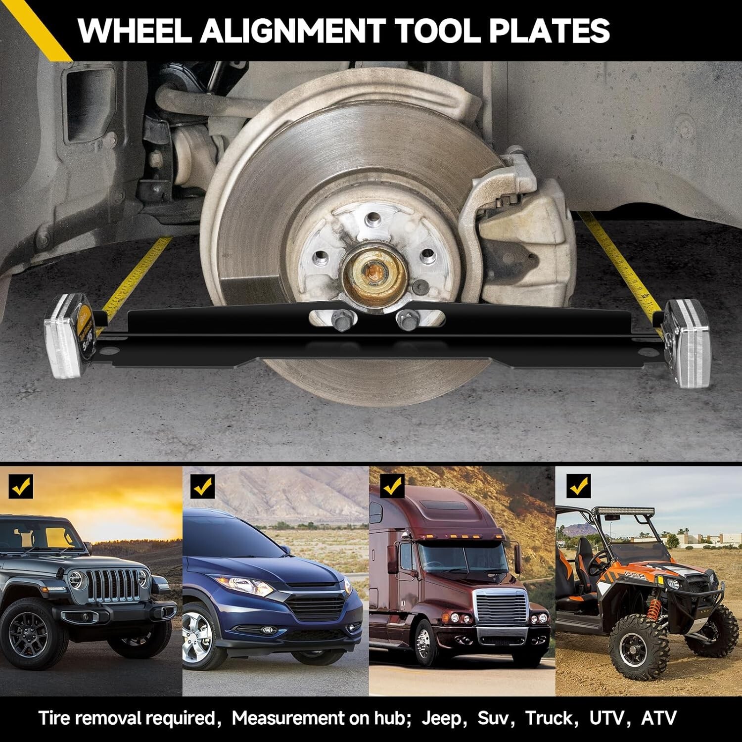 2Pack Heavy Duty Wheel Alignment Tool Kit Toe Alignment Tool Plates for Vehicles