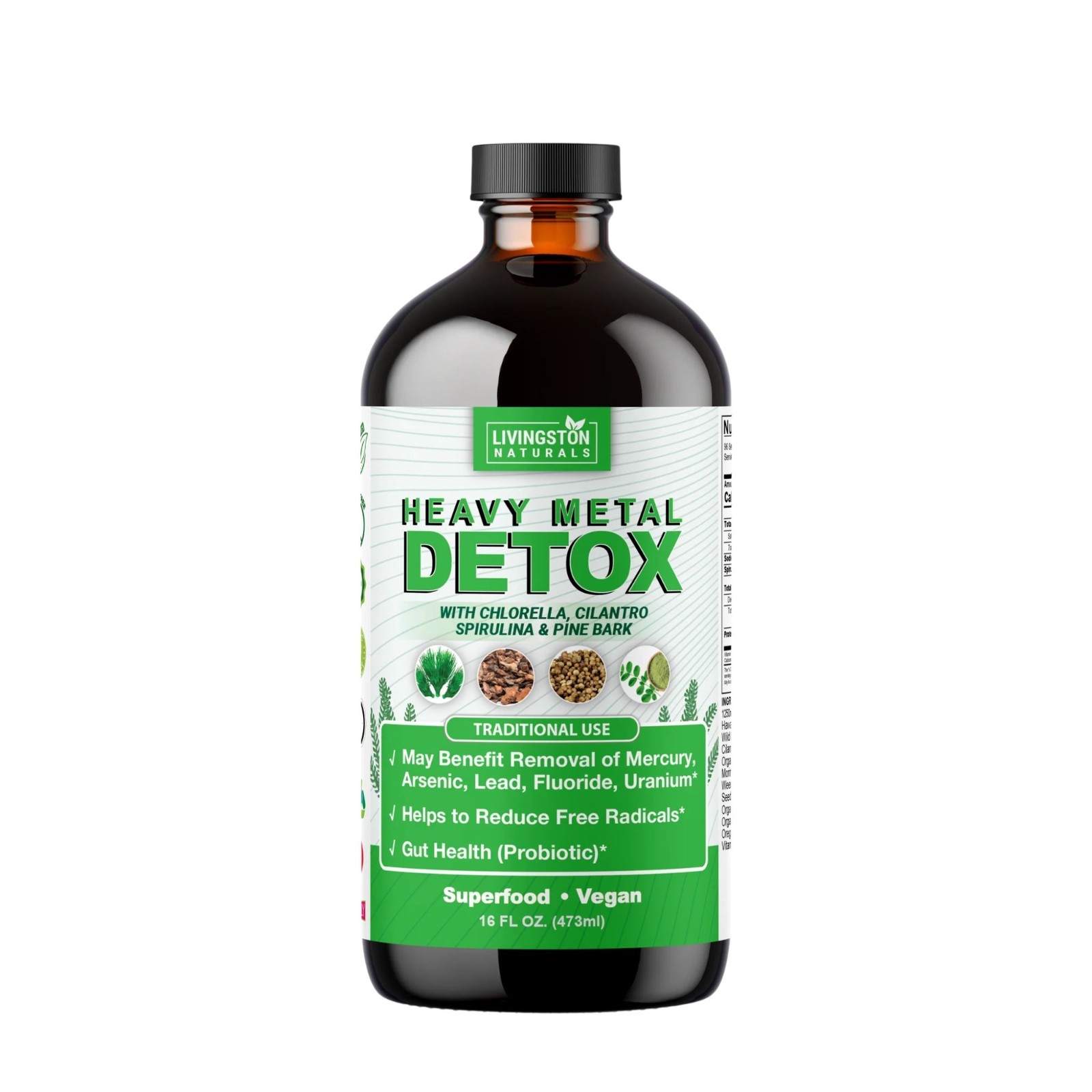 Heavy Metal Detox  By Livingston Natural Herbal Labs, Plant-Based Foods 16 oz