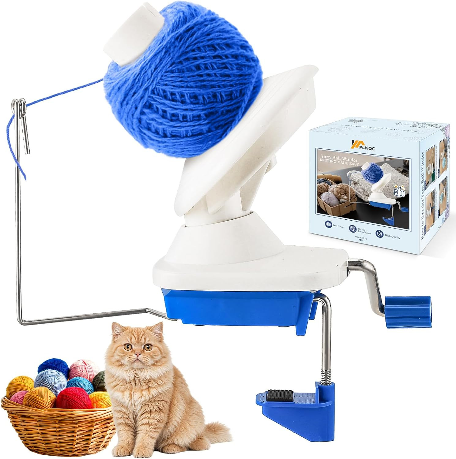 Yarn Ball Winder, Hand-Operated Yarn Ball Winder Swift Yarn Winder, Yarn Cake Wi