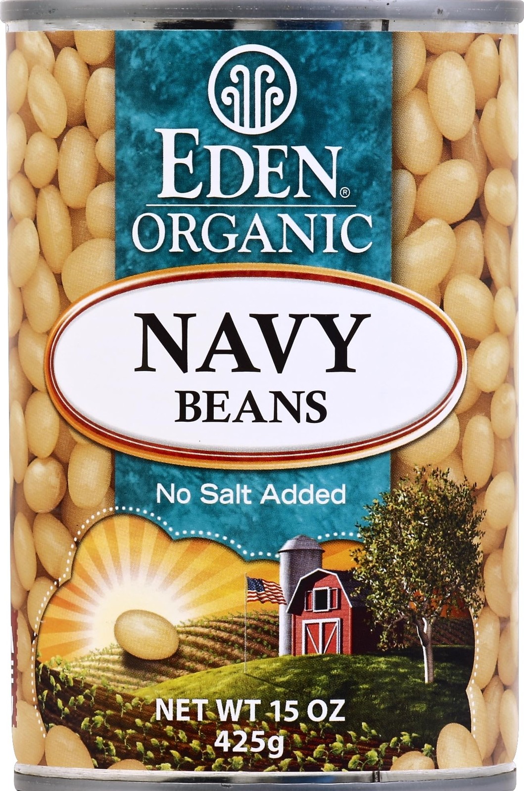 Eden Organic Navy Beans 15 Ounce Can Pack of 1 Non-GMO Kosher Pearl Haricot