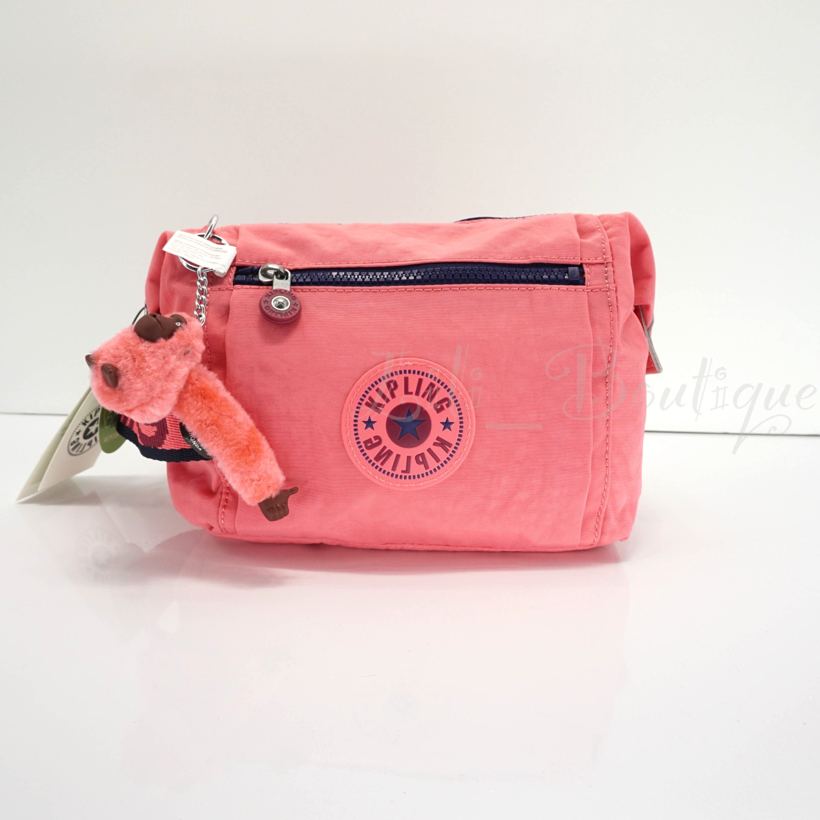 Kipling Leslie Up Toiletry Bag Cosmetic Case Polyamide KI2308 Coral Crush NWT 49