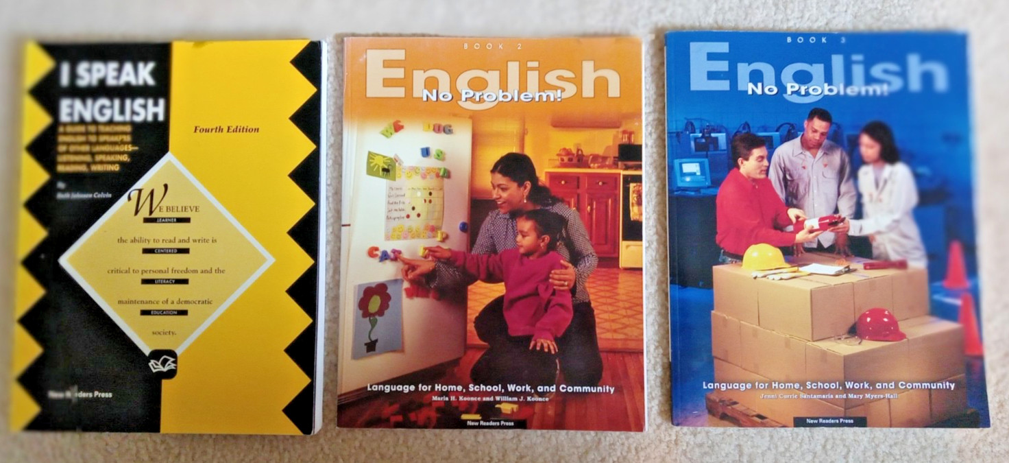 Lot of 3 ESL Teaching Texts: I Speak English; English No Problem, Books 1 & 2