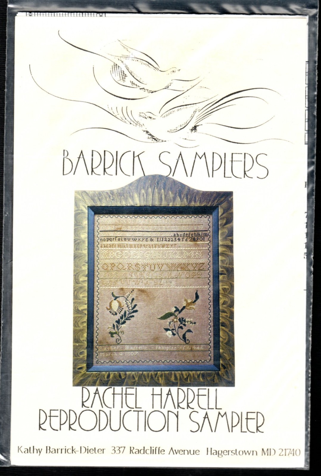 BARRICK SAMPLERS Rachel Harrell Reproduction Sampler Needlepoint