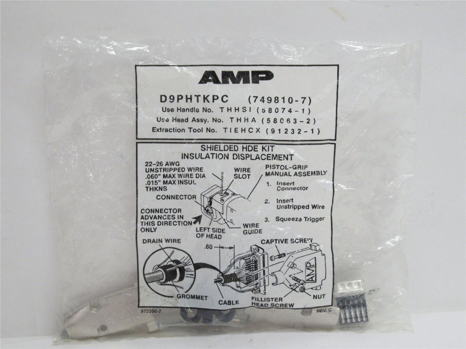 230785 New-No Box; AMP 749810-7 Shielded HDE Kit D9PHTKPC