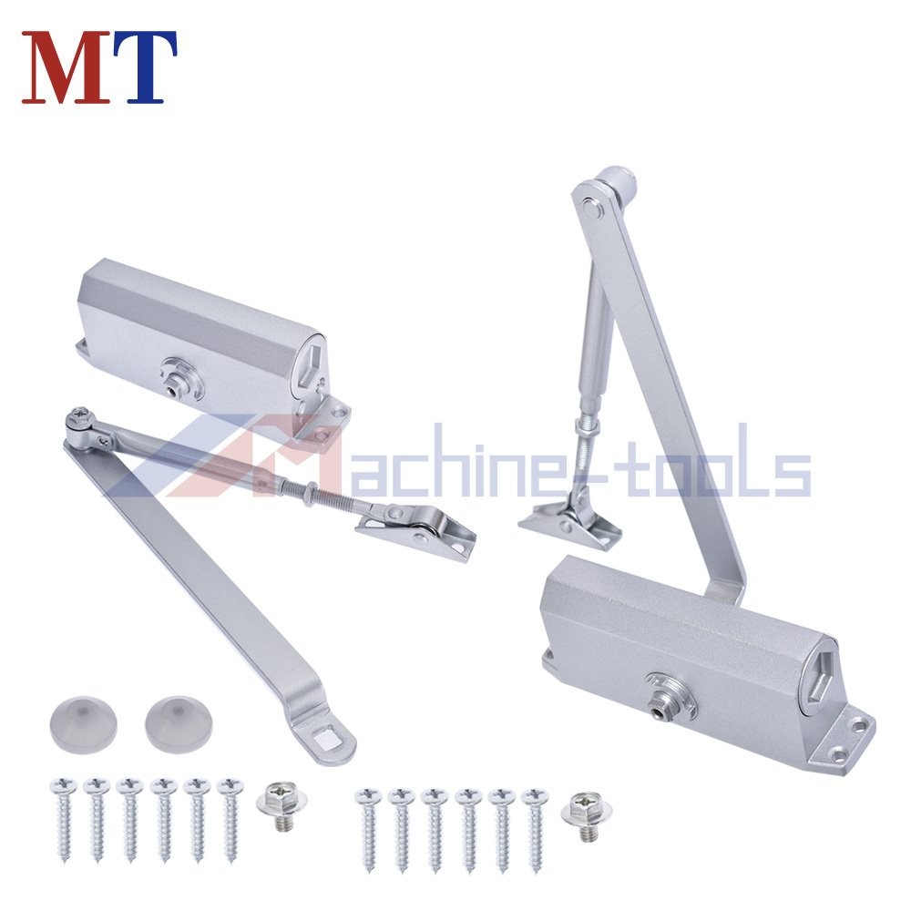 2 x Aluminum 45-65KG Commercial Door Closer Two Independent Valves Control Sweep