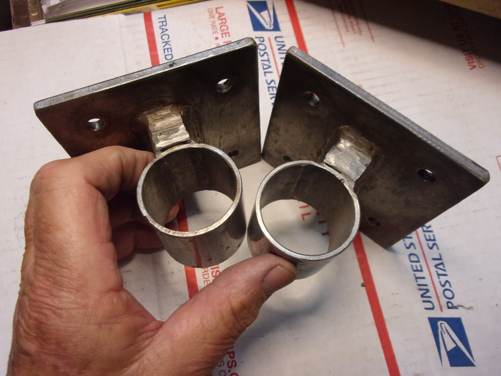 marine custom Davit Mounts 1-5/8" diameter matched pair 316 Stainless Steel