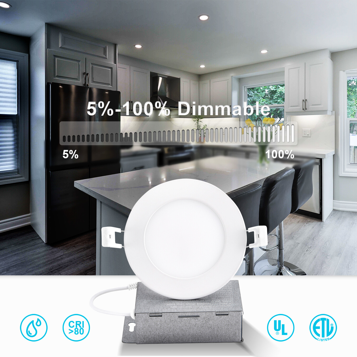 30 Pack 6 Inch 12W 3CCT LED Recessed Ceiling Light W/Junction Box Dimmable