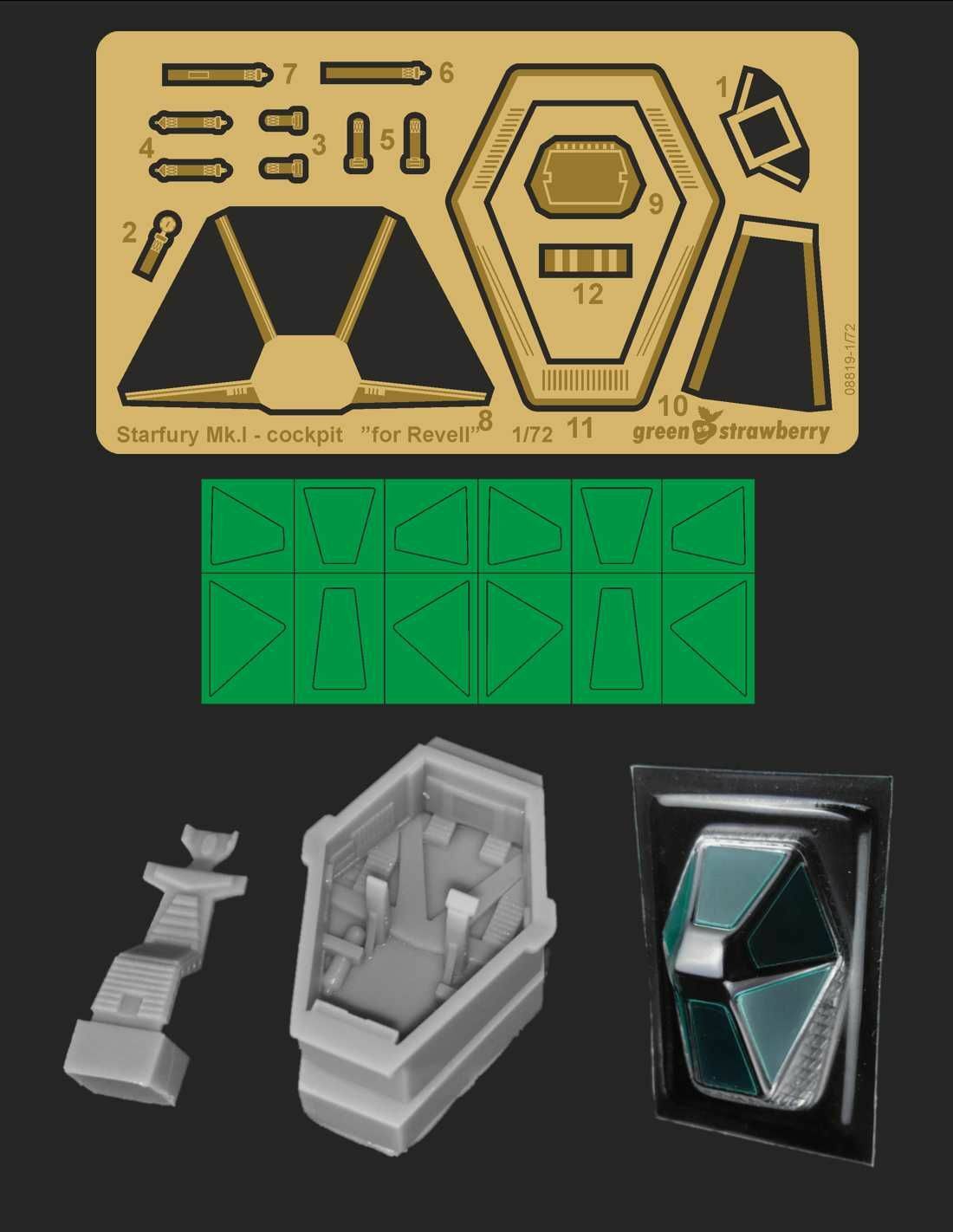 Green Strawberry 1/72 Babylon 5 StarFury Mk.I cockpit