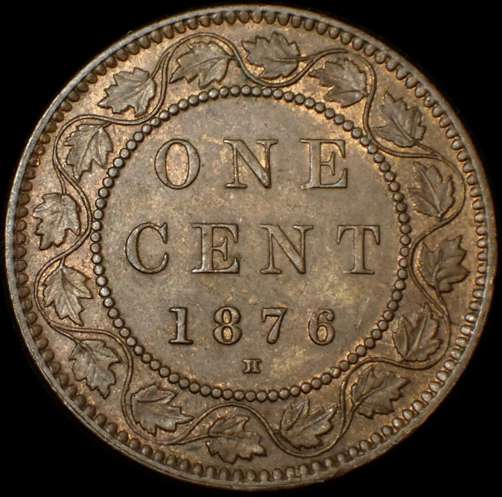 Canada One Cent 1876 H Victoria Bronze Coin WCA 7