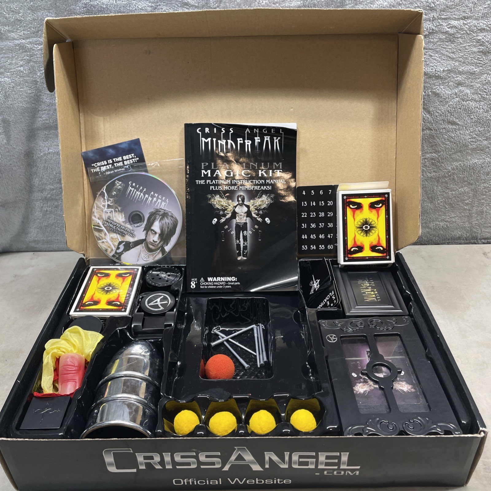 Criss Angel Mind Freak Platinum Ultimate Magic Kit Set 250 Tricks W/DVD