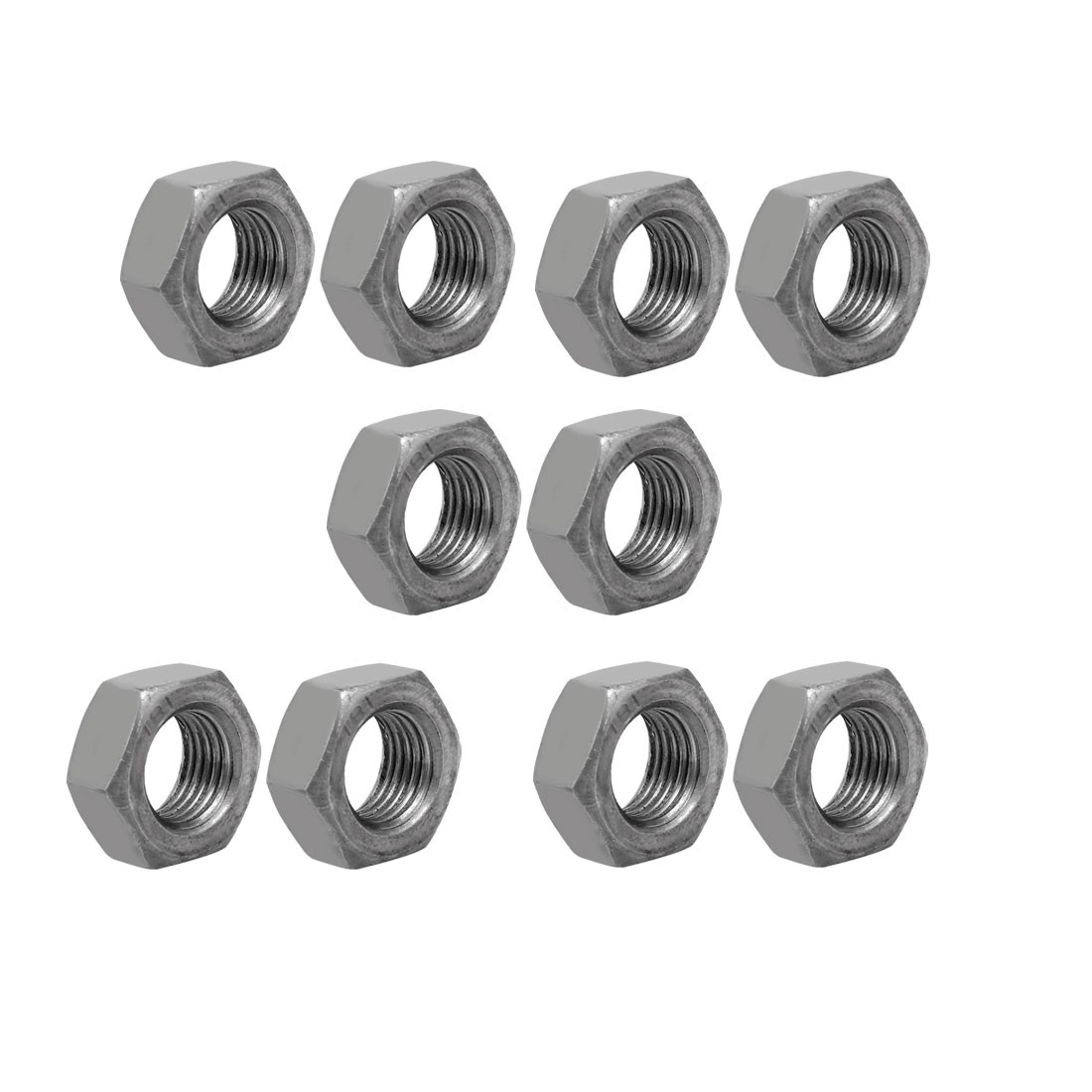 10pack M14 x 1.5mm Pitch Metric Fine Thread Carbon Steel Left Hand Hex Nuts