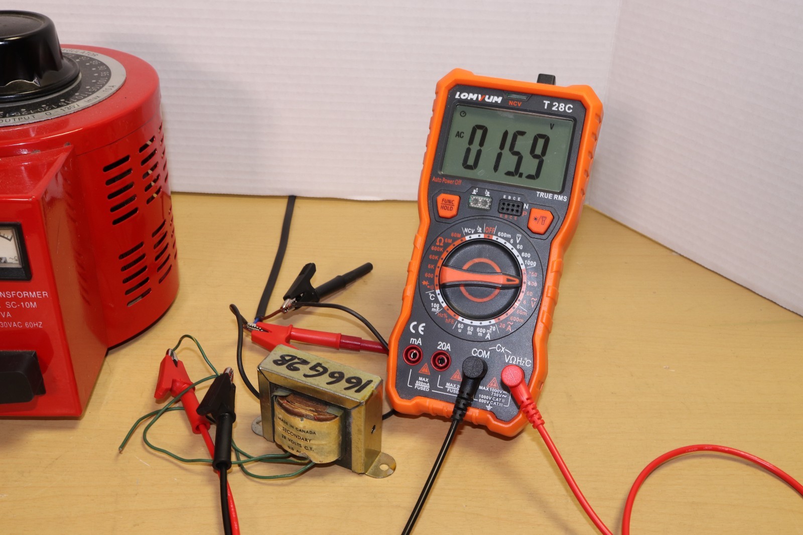 HAMMOND - TYPE 166G28 TRANSFORMER – 115V TO 28VCT 0.5A – TYPE C – TESTED – CLEAN