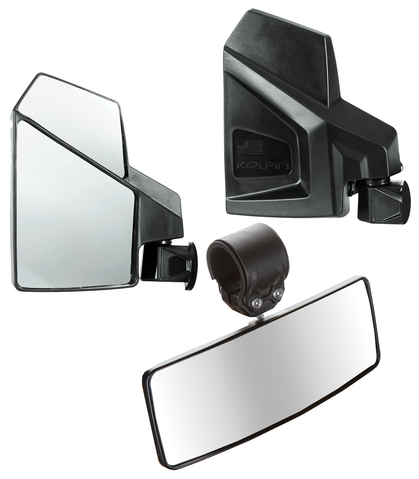 Kolpin 98312 Universal UTV Side and Rearview Mirror Combo Kit
