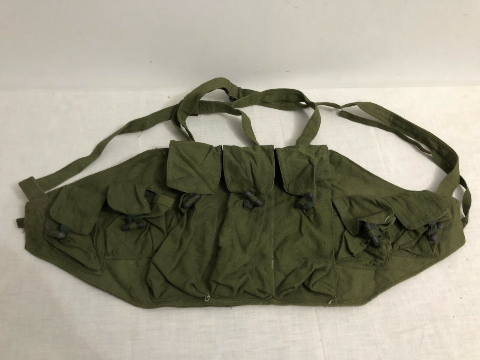 ALBANIA MILITARY CANVAS CARTRIDGE HOLDER CHEST BELT COMMUNIST ERA CHICOM E.HOXHA