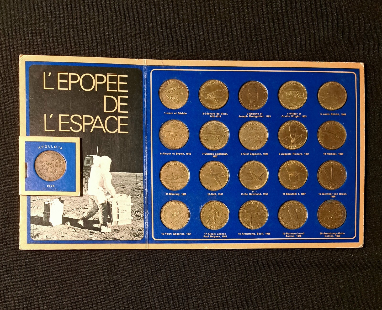 Vintage French Medallion Set L'epopee De L'espace Complete