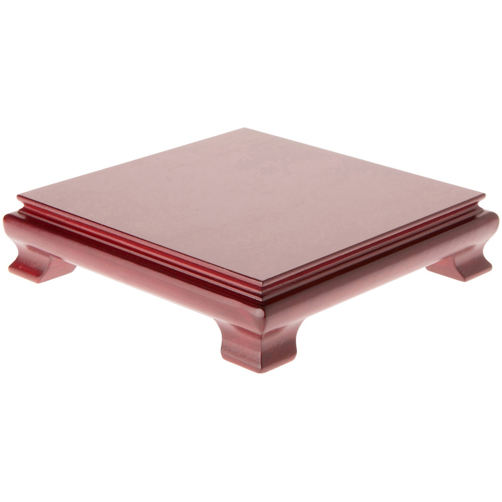 Plymor Red Square Wood Veneer Footed Display Base, 8.625" W x 8.625" D x 2" H