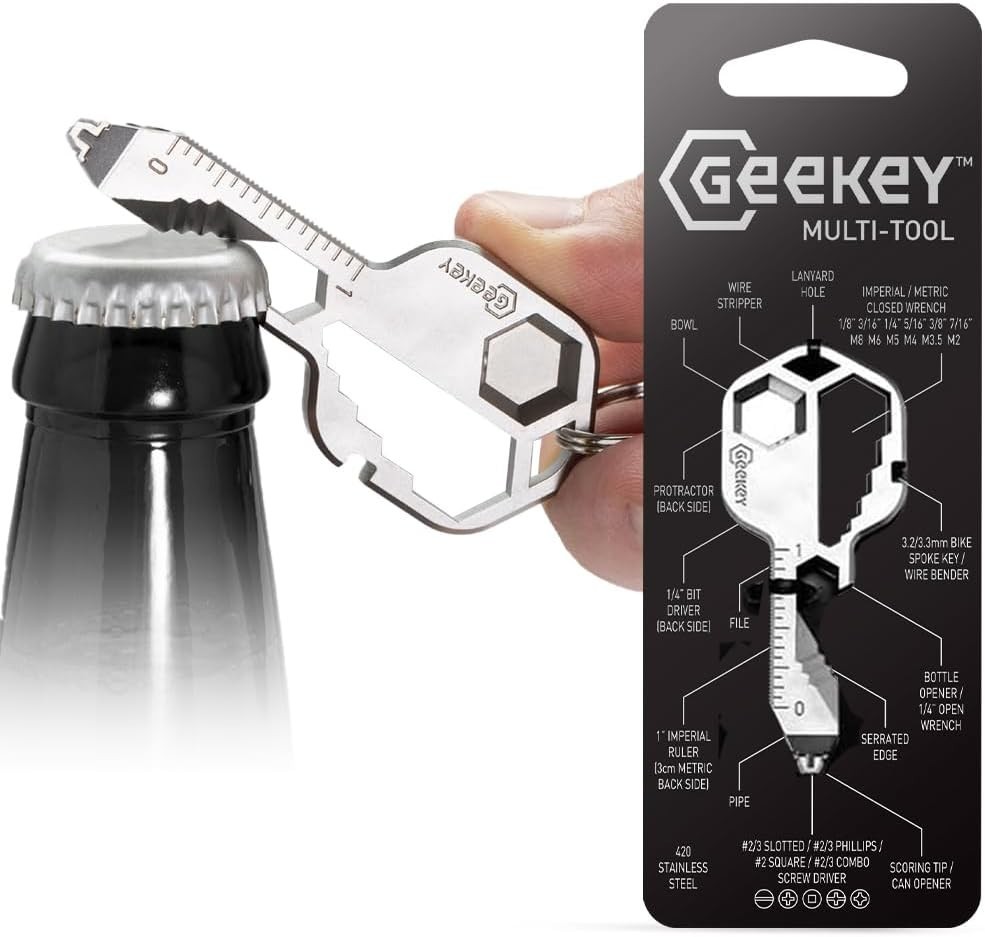 Versatile EDC Keychain Multitool – 16 Tools Include Bottle Opener & Screwdriver