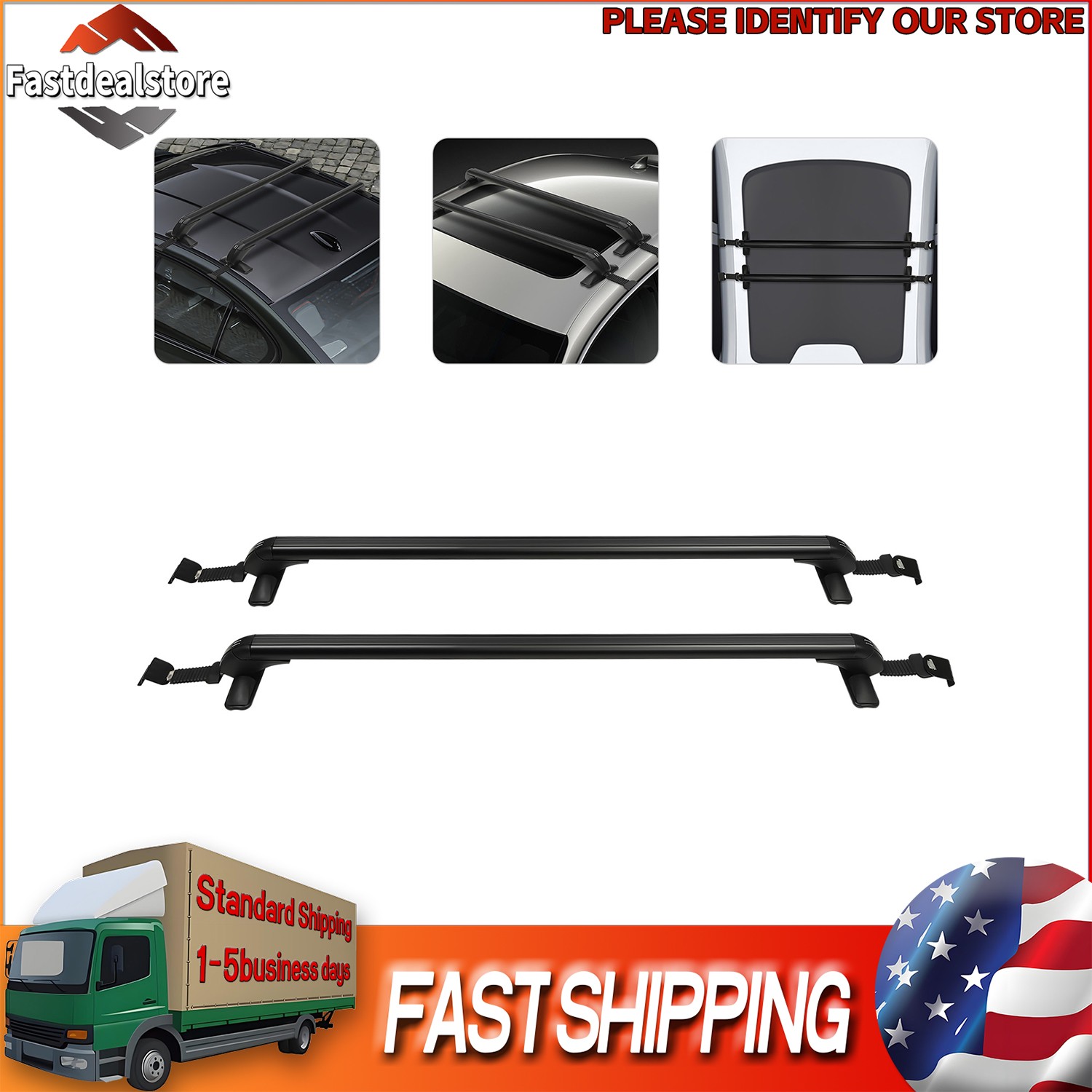 Universal Car Top Roof Rack Cross Bar Luggage Carrier Aluminum W Lock 4 5 Door