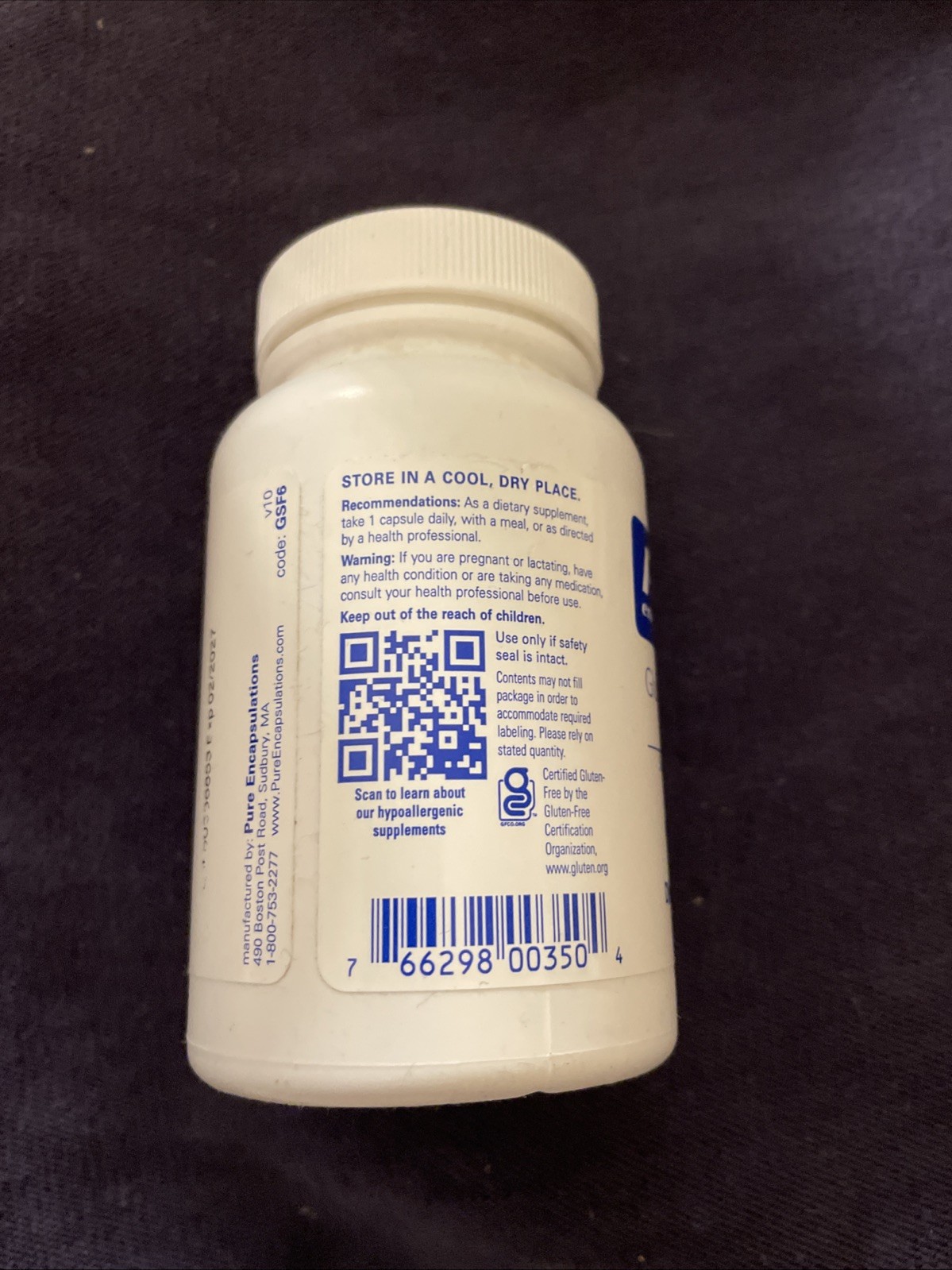 PURE ENCAPSULATIONS GLUCOSE SUPPORT FORMULA 60 CAPS EXP.02/2027