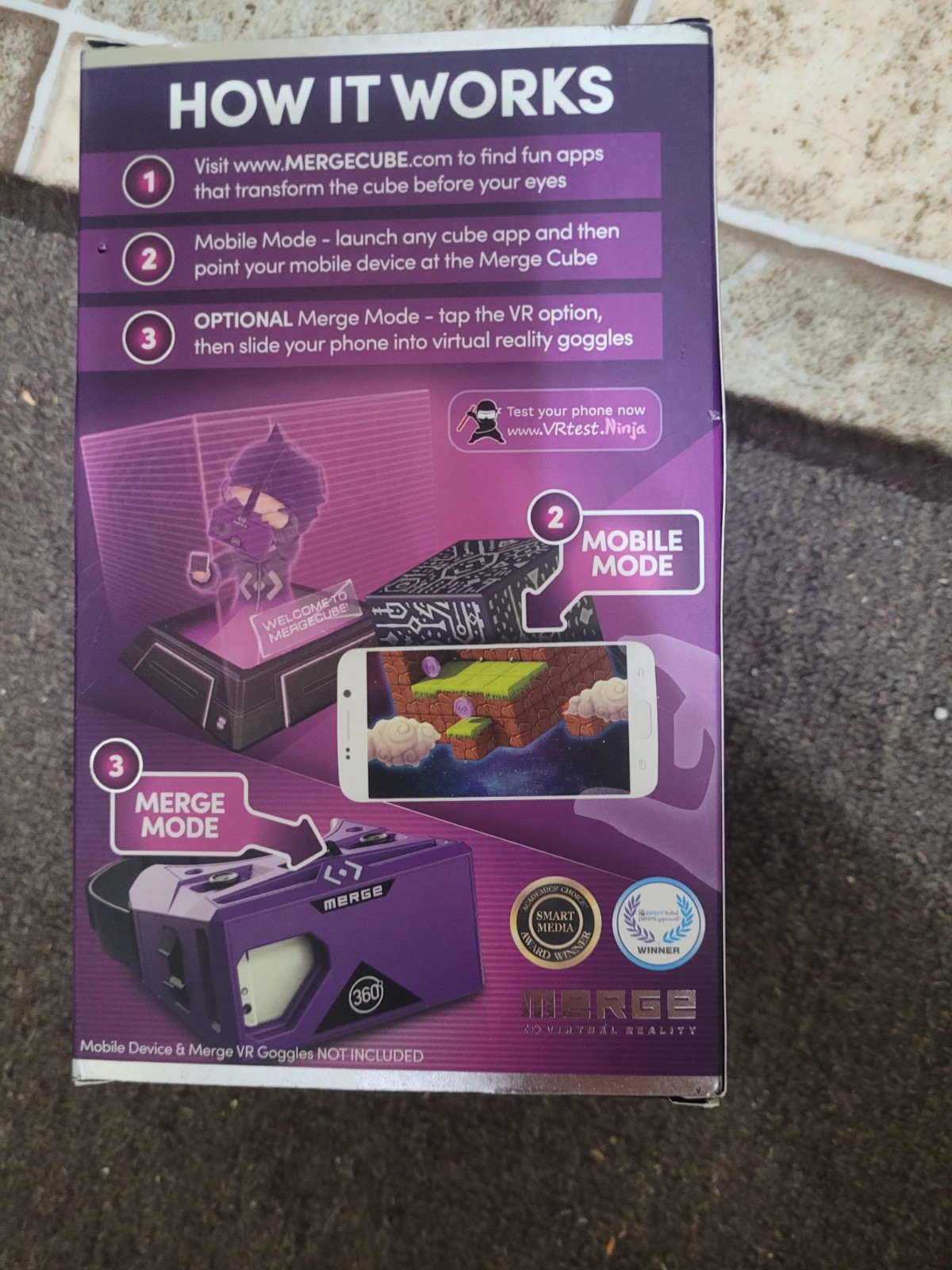 Merge Cube Holographic Toy And Learning Tool, Opened Box.