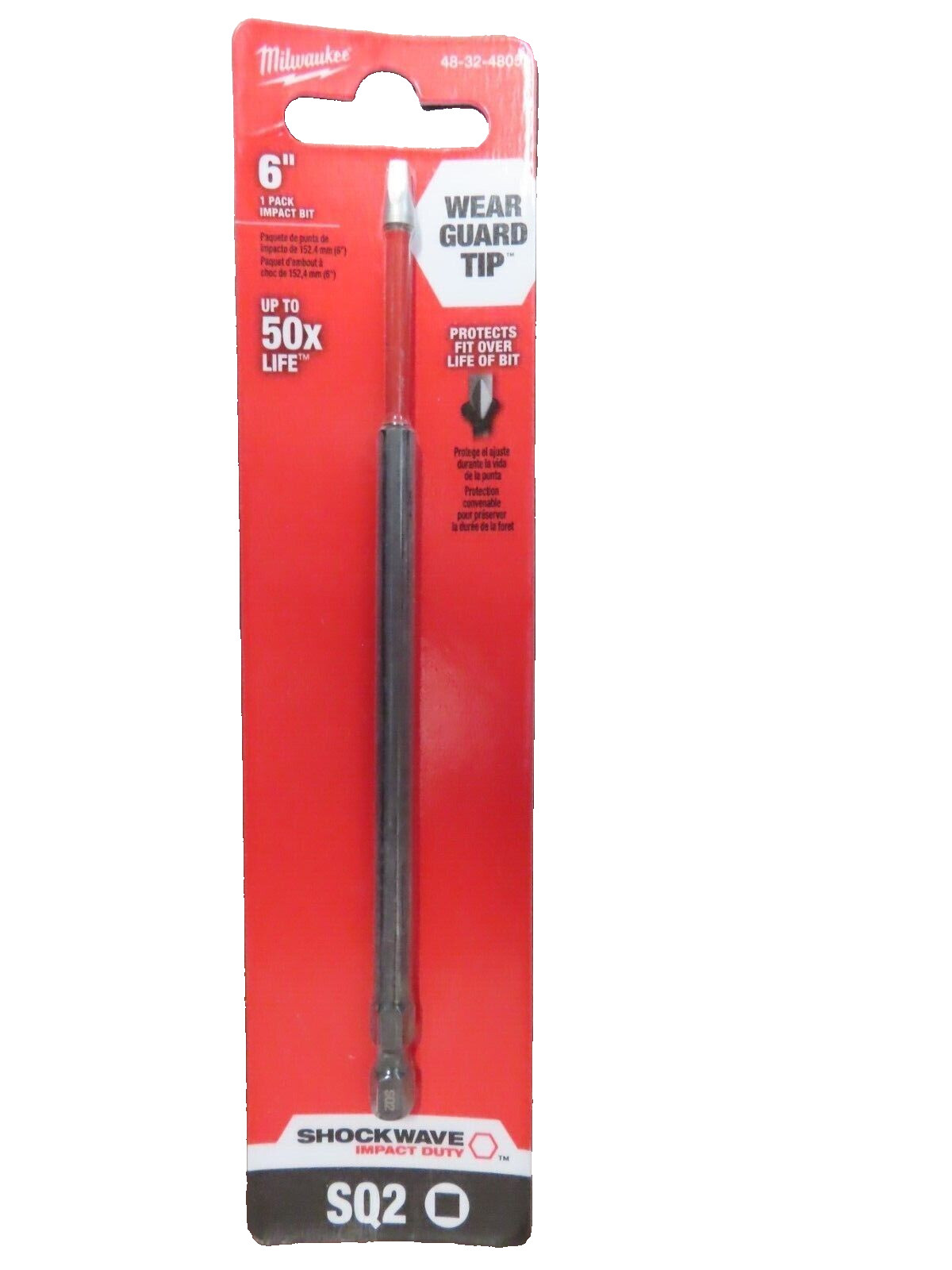 2 Milwaukee #48-32-4805 Shockwave 6” Impact Square #2 Power Bit   NEW