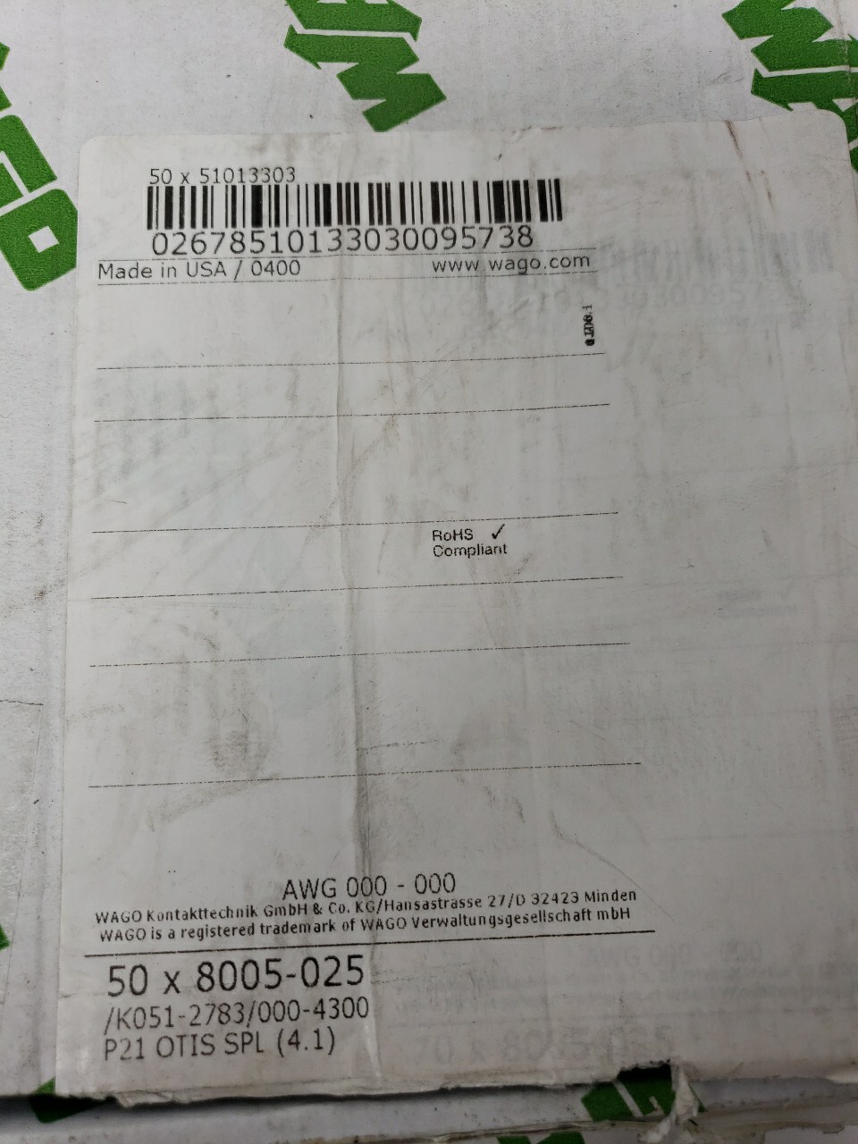 Wago 8005-025/K051-27831000-4300 4ct