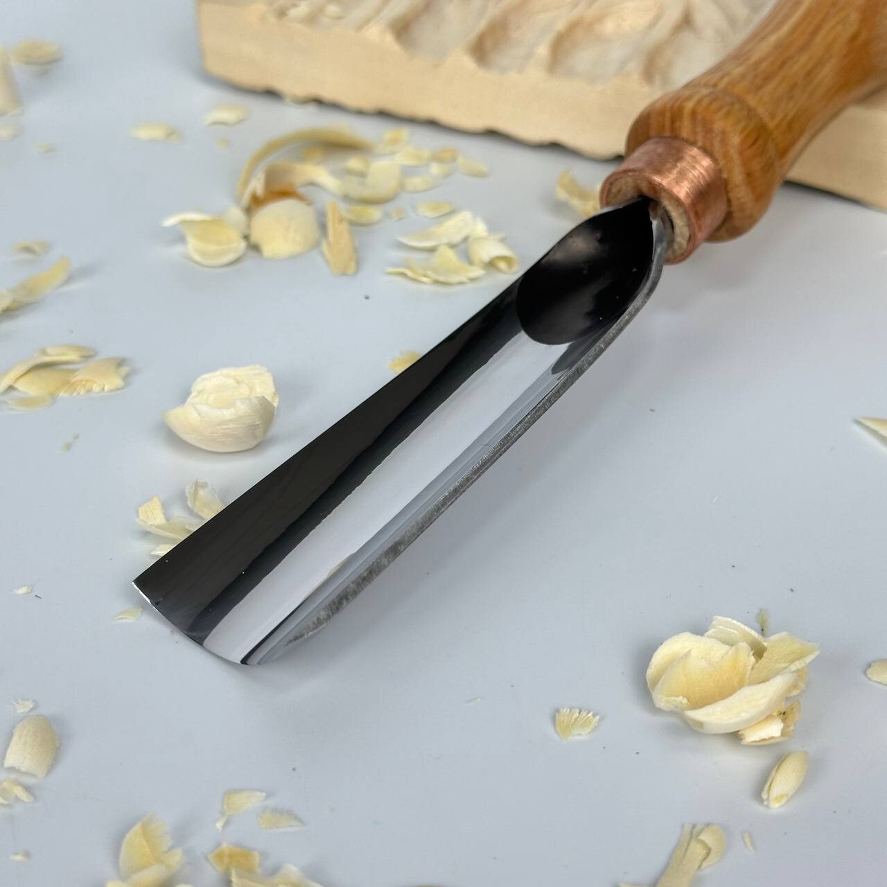 Straight Gouge 30mm (1,2") Sweep 8, STRYI for Relif Carving, Woodcarving Chisel