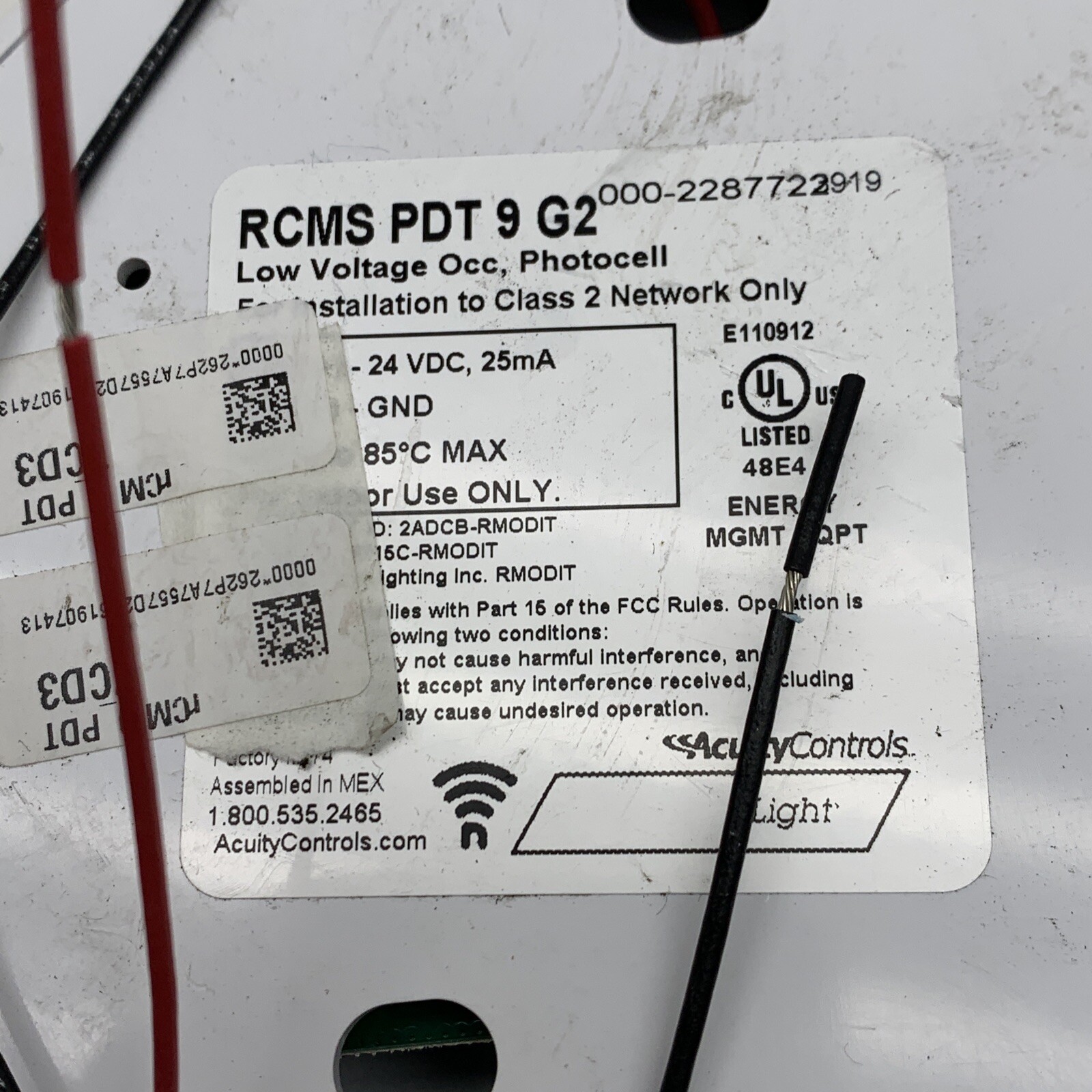 AcuityControls RCMS PDT 9 G2 Ceiling/Surface Mount Occupancy Sensor 24VDC 25mA