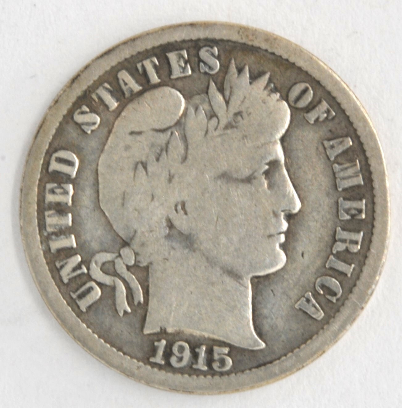 United States 1915-S Barber Dime 10 Cents 90% Silver San Francisco Mint Coin