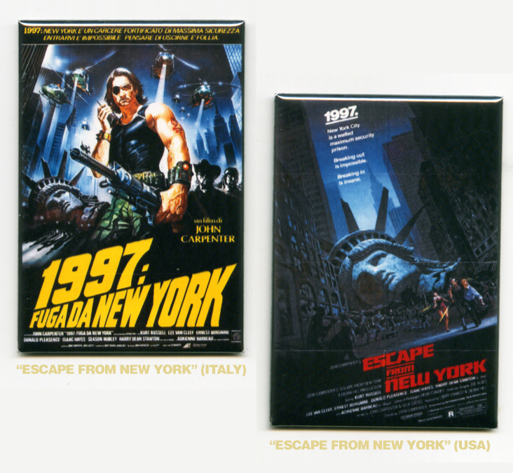 ESCAPE FROM NEW YORK  - MOVIE POSTER FRIDGE MAGNETS (john carpenter snake mondo)