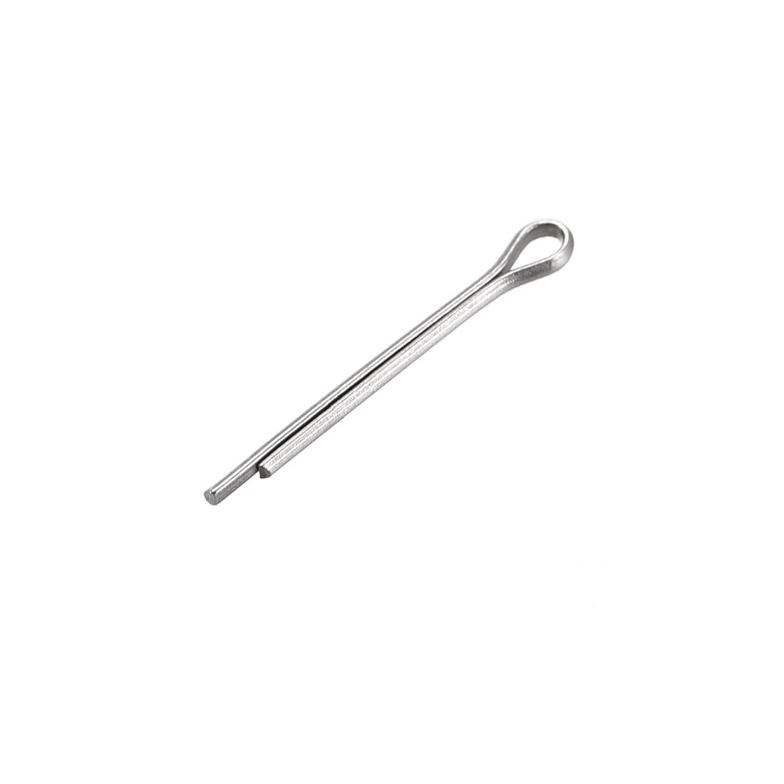 Split Cotter Pin - 1Mm X 10Mm 304 Stainless Steel 2-Prongs Silver Tone Fastener