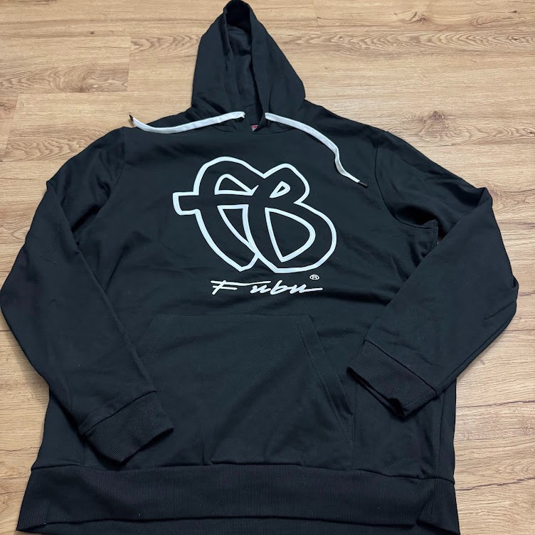 FUBU OG Logo Black Hoodie Sweater Pullover Sz Large NWOT HIP HOP Streetwear Rap