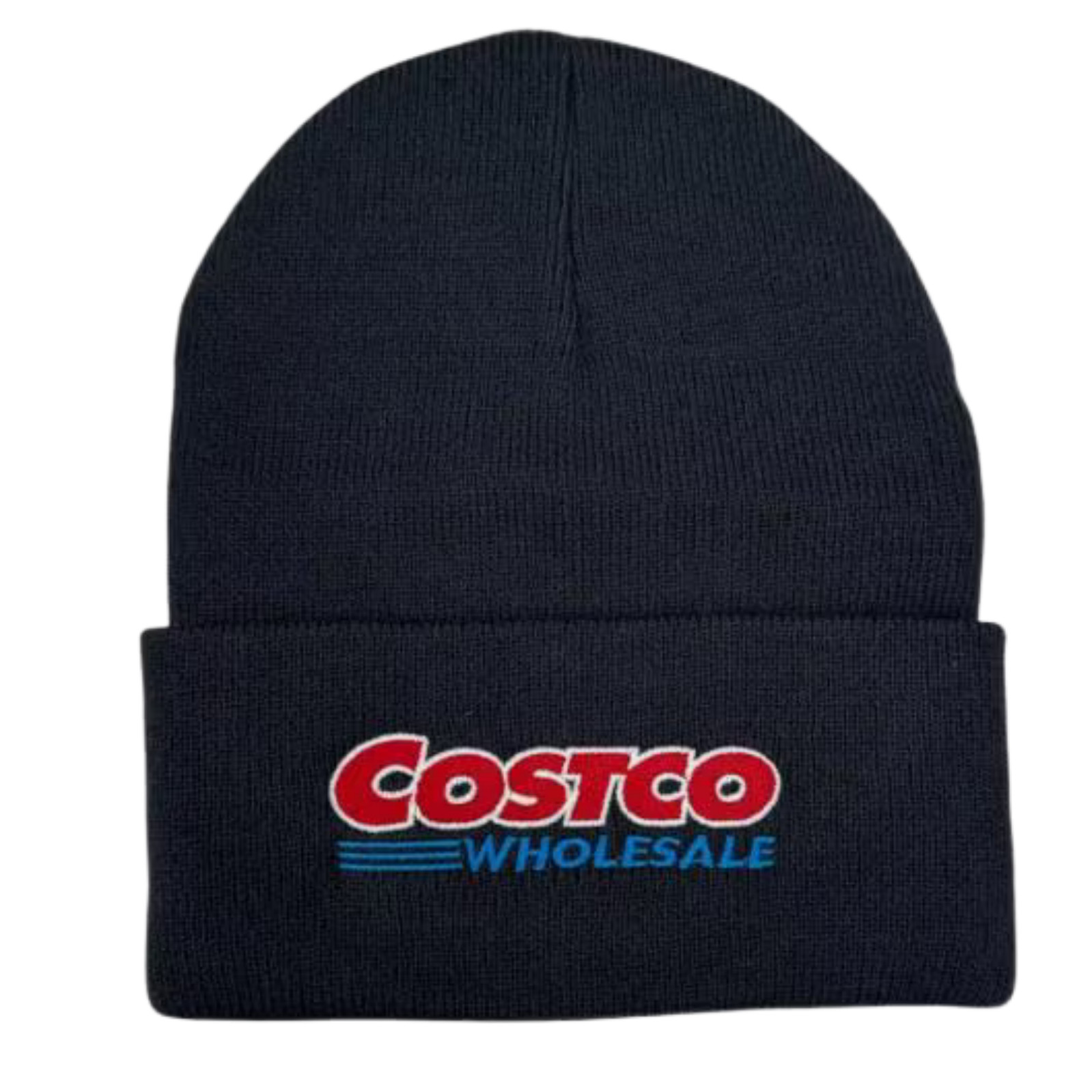 Black White Costco Embroidered Beanie Knit Winter Hat Unisex Warm Work Logo Cap